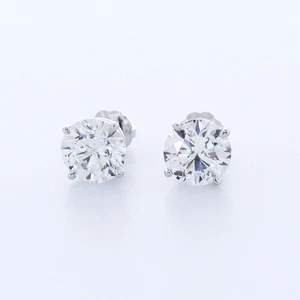 1 Carat D SI2 Round Cut Natural Earth Mined Certified Diamonds 14k Gold Studs - Picture 1 of 9