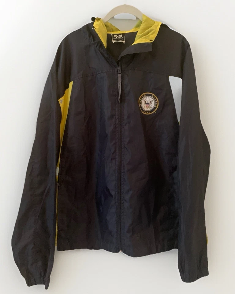 复古 Rapid Dominance 男女通用大号海军军用蓝色黄色风衣 — 第 1/4 张图片