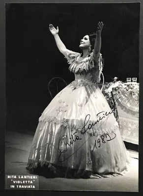 STUDIO PHOTO CARD WITH AUTOGRAPH SIGNATURE OF OPERA SINGER RITA LANTIERI. - Image 1 of 2