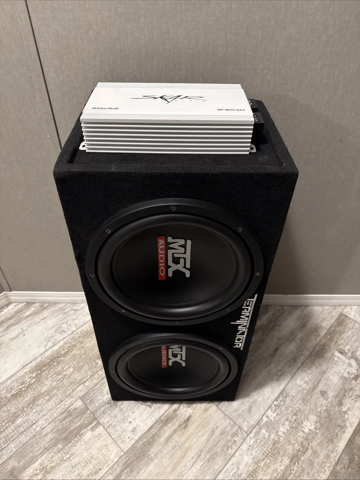 Caja de subwoofer MTX 12 pulgadas 1200 vatios doble cargada con Skar RP-800 Foto 1 de 4