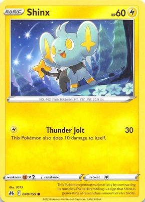 Shinx (40) 040/159 Crown Zenith Pokemon 002757 - Image 1 of 2