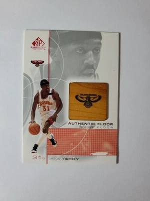 2001 Upper Deck SP PISO DE JUEGO BALONCESTO Jason Terry HAWKS RELIQUIA Foto 1 de 2