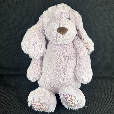 Jellycat Medium Bashful Heather Blossom Lilac Purple Puppy Dog 12" Plush 2015 - Image 1 of 4