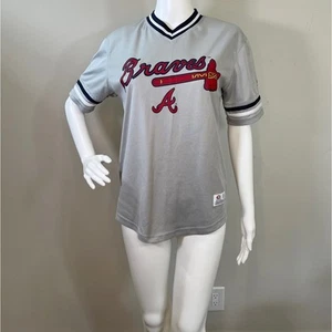 MLB True Fan Series Atlanta Braves Baseball Jersey Shirt Grey Size Small - Picture 1 of 11