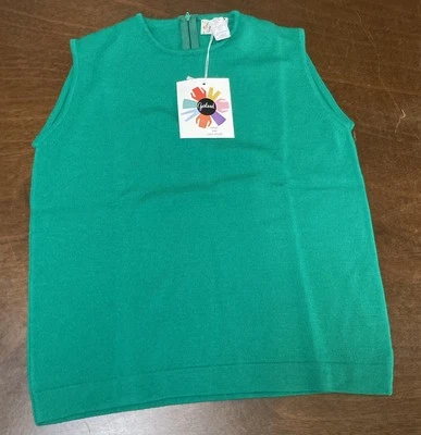 Top vintage GARLAND LAURELSPUN para mujer 100 % lana virgen sin mangas Xsmall verde Foto 1 de 4