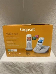 Wht Gigaset A510 A Duo Cordless Phones/Answering Machine, Digital Display, NIB! - Picture 1 of 5