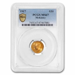 1917 Gold $1.00 McKinley Commem MS-67 PCGS - Picture 1 of 3