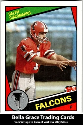1984 Topps Ralph Giacomarro #214 Atlanta Falcons Rookie NFL Football - Image 1 of 2