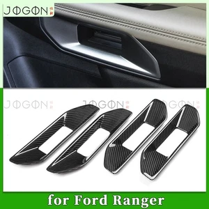 Manija de puerta interior de carbono real para Ford Ranger 2023-2025 moldura de acento envolvente - Imagen 1 de 15