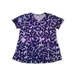 Grey's Anatomy by Barco Multicolor Purple Design Scrub Top Shirt Large  - Picture 1 of 5