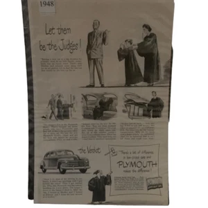 Pubblicità Pubblicità Vintage 1948 Plymouth Lascia che siano i giudici - Foto 1 di 4