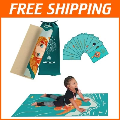 Conjunto de tapete de ioga infantil com design fofo de sereia - Não tóxico e portátil (60" x 24") - Imagem 1 de 4