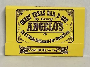 De colección Great Texas Bar-B-Que por George Angelo’s Matchbook no usado - Imagen 1 de 4
