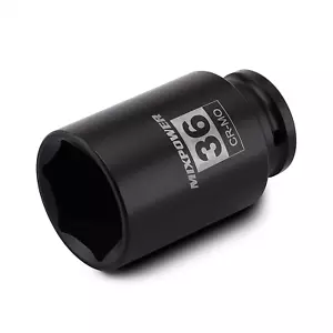 1/2" Drive Deep Impact Socket, CR-MO, 36 Mm, METRIC, 6 Point, Axle Nut Impact Gr - Picture 1 of 12