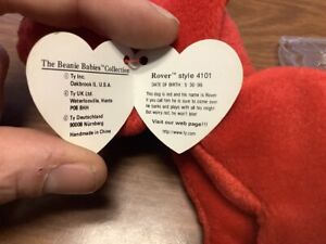 ROVER beanie baby with the tag errors, if anyone really cares??
