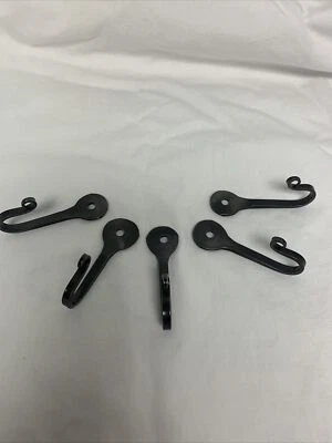 "Juego de 5 ganchos para clavos de herradura 2 3/8"" gancho forjado a mano gancho en J metal hierro plata" Foto 1 de 4