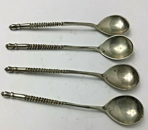 Antique 800 Silver Demitasse Spoons - Set of 4 - Picture 1 of 8