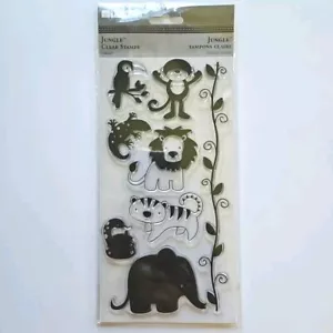 JUNGLE ANIMALS ST93445 TPC Studios Clear Stamps Zoo Snake Lion Monkey Gecko u576 - Picture 1 of 3