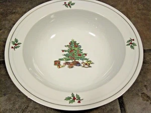 TIENSHAN ~ HOLIDAY HOSTESS ~ GOLD BAND ~ 9½" SERVING BOWL ~ EUC - Picture 1 of 3