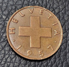 1957 Switzerland 2 Rappen Coin