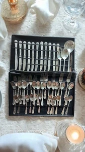 Vintage W.M. Rogers ENCHANTED ROSE Silverplated Flatwear 47 Pieces - Picture 1 of 3
