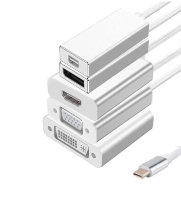 Typ C USB C auf HDMI DVI VGA DisplayPort Mini DP Kabel Adapter Laptop Notebook - Bild 1 von 4
