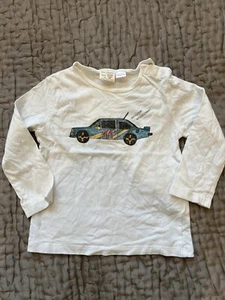zara baby boy White Long Sleeved T-Shirt With Car Print Age 18-24 Months - Picture 1 of 6