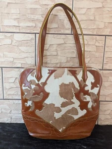 ETRO vintage Handbag Tote Bag Paisley Pattern Leather fur shoulder bag Italy - Picture 1 of 16