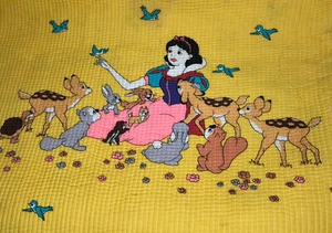 Snow White Seven Dwarves Vintage Disney Blanket. 5’11” X 4’5” - Picture 1 of 7