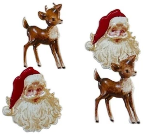 Santa & Deer, Christmas Decorative Scrapbook Brads - Eyelet Outlet #8 - Picture 1 of 1
