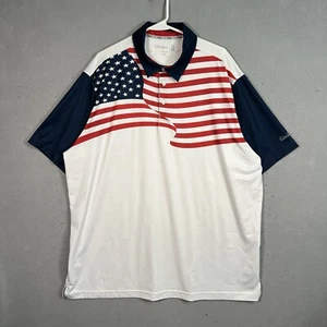 Walter Hagen 11 Majors American Flag Polo Shirt Adult 2XL XXL White Mens - Picture 1 of 12