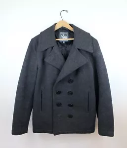 Spiewak Peacoat Grey Men's S Heavy Wool Double Breasted Coat Jacket Deck - Picture 1 of 6
