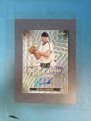 JY55) 2021 Leaf Metal Draft RYAN CUSICK Auto Future Stars Silver Wave - Image 1 of 2