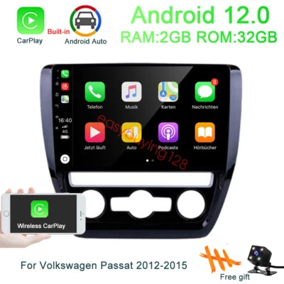 Pantalla táctil estéreo para automóvil Volkswagen Passat Apple CarPlay Android 13 2012-2015 Foto 1 de 4