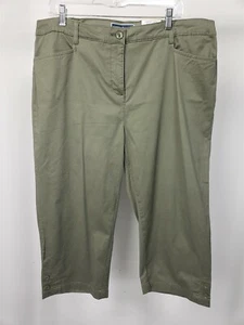 KAREN SCOTT Comfort Waist Capri Tummy Control Cotton sz 18W Olive Green NWT - Picture 1 of 3