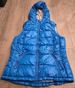 Tangerine Puffer Vest Womens Size Medium Full Zip Sleeveless Blue Bin D - Picture 1 of 6
