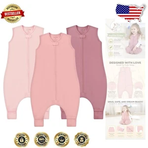 Comfortable 3-Pack Toddler Sleep Sacks with Feet for Safe Nighttime Adventures - Picture 1 of 10