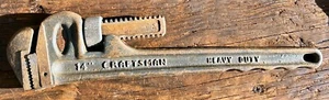 Vtg. Craftsman 14" Pipe Wrench, Heavy Duty with sticker/label - Picture 1 of 11