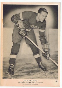 1939-40 O-Pee-Chee V301-1 Jack Keating # 67 Detroit Red Wings (5 x 7 card)
