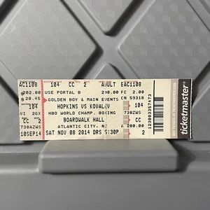 Hopkins Vs Kovalev Boardwalk Hall HBO World Champ Boxing Ticket Stub 2014 - Picture 1 of 2