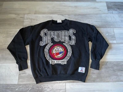 Sudadera Negra De Colección Años 80 Nutmeg Mills Para Hombres San Antonio Spurs Talla L NBA EE. UU. Foto 1 de 4