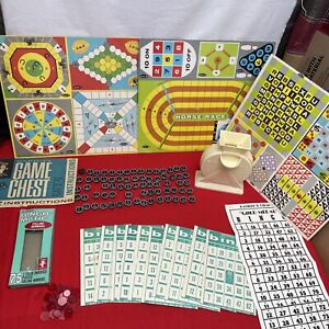 Lot of Vintage 1954 Transogram Game Chest Spare Boards Bingo-matic  Chess Transy