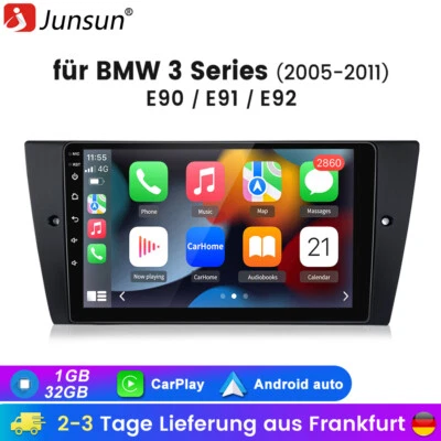 9" Carplay Autoradio Android 13 Für BMW 3er E90 E91 E92 318i 320d GPS NAVI 1+32G - Bild 1 von 4