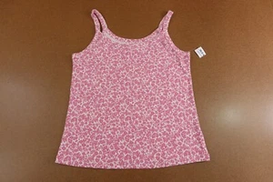Old Navy Womens Size Large Pink Floral Rib Knit Fitted Tank Top NWT - Picture 1 of 9