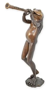 Figura De Bronce Escultura De Rana Con Trompeta Gárgola Altura 93 Cm Decorativa - Imagen 1 de 1