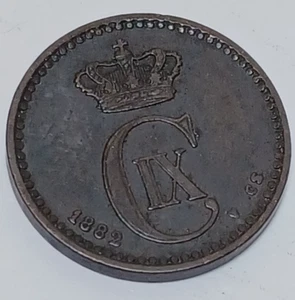 DENMARK 1 Ore 1882 - Bronze - VF/XF JBT 63 - Picture 1 of 2