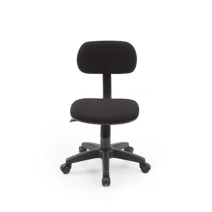 Office Chair Small Black Fabric Task Swivel Seat Armless Adjustable Height - Picture 1 of 12