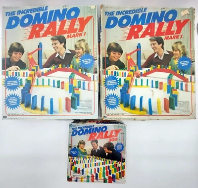 Vtg 1981 Incredible Domino Rally 200 & Mark 1 x2 Complete w/ Box & Instructions - Image 1 of 4