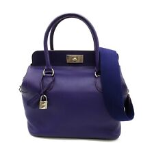 HERMES Toolbox 26 2way Shoulder hand Bag Swift leather Purple Used