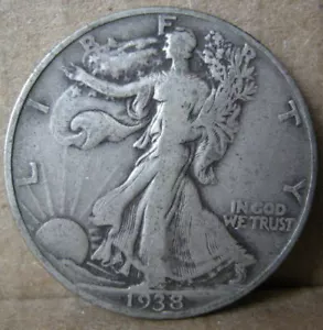 USA Walking Liberty Half-Dollar. 1938-D. Low Mintage ( 491,000 ). KEY COIN. NoR - Picture 1 of 5